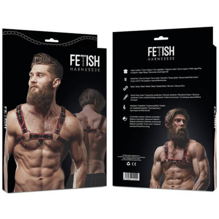 Arnês Peitoral Fetish Submissive Attitude - Bulldog Vermelho