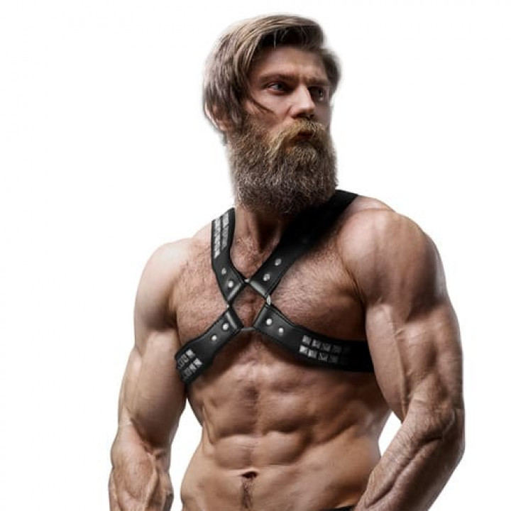 Arnês Peitoral Fetish Submissive Attitude - Cruzado com Rebites