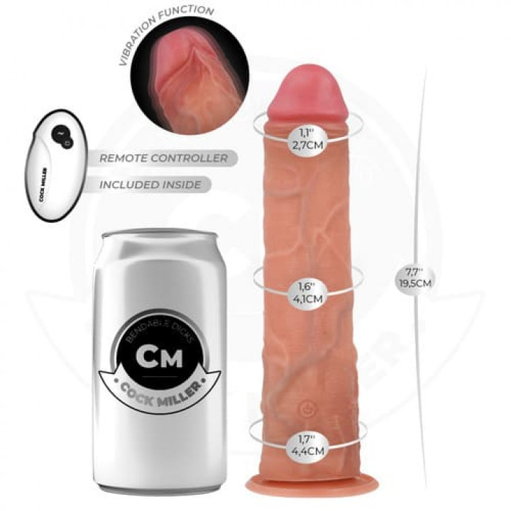 Vibrador Hiper-Realista com Comando Cock Miller - 19.5 cm
