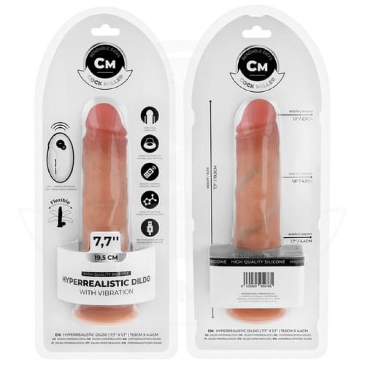 Vibrador Hiper-Realista com Comando Cock Miller - 19.5 cm