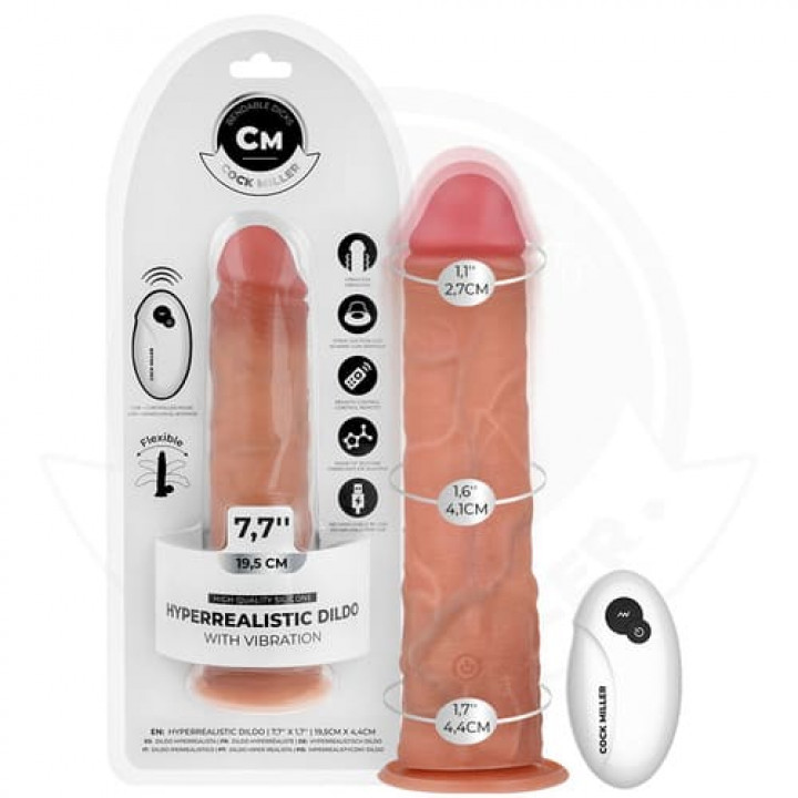 Vibrador Hiper-Realista com Comando Cock Miller - 19.5 cm
