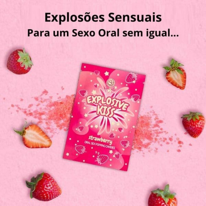 Secret Play Explosive Kiss - Rebuçados Explosivos Para Sexo Oral  - Morango