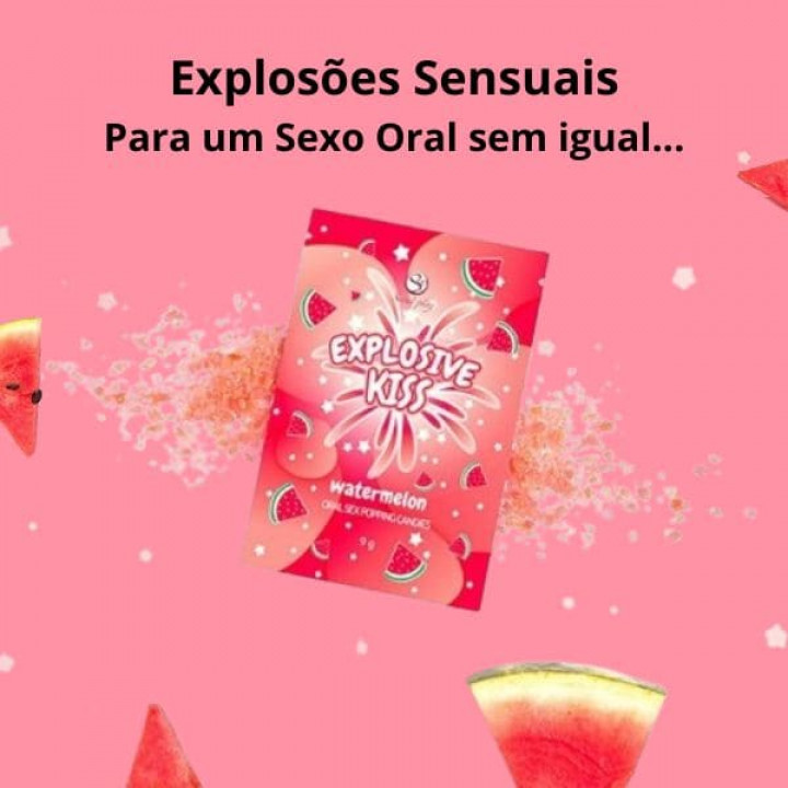 Secret Play Explosive Kiss - Rebuçados Explosivos Para Sexo Oral - Melancia