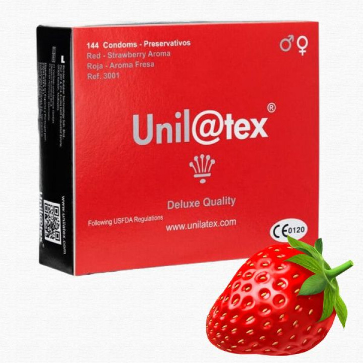 144 Preservativos Unilatex Morango