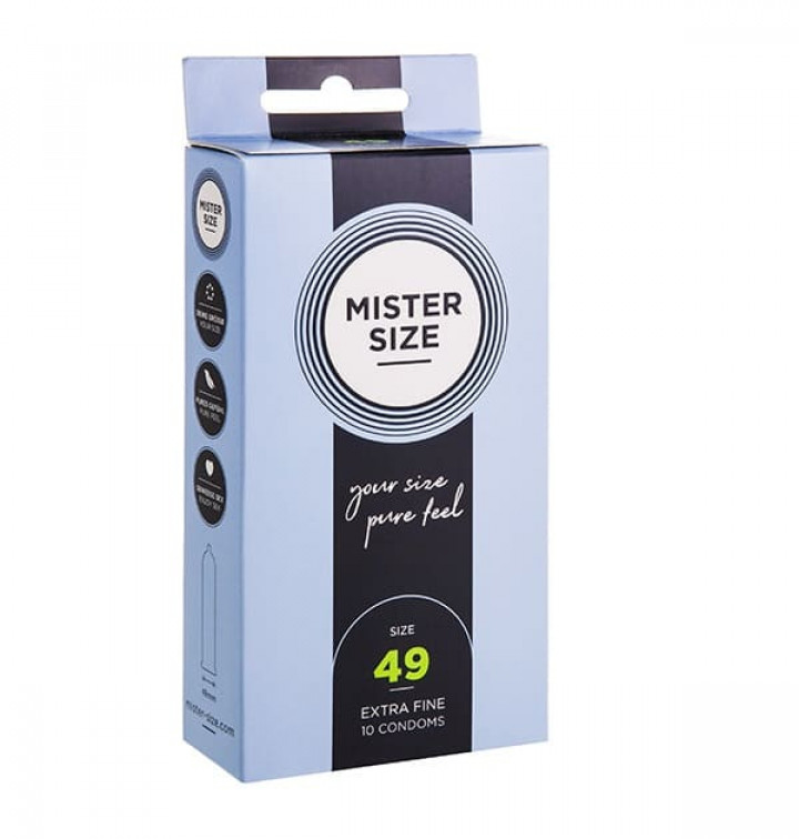 Preservativos Mister Size Pure Feel Extra Finos 49 MM - 10 uni