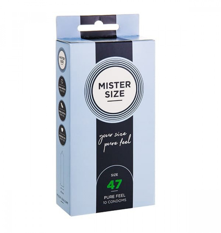 Preservativos Mister Size Pure Feel Extra Finos 47 MM - 10 uni