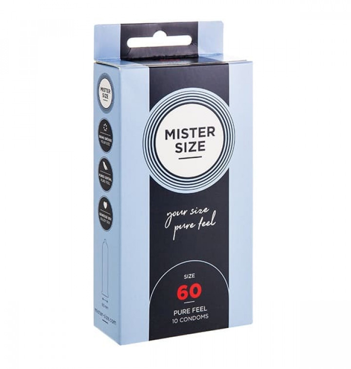 Preservativos Mister Size Pure Feel Extra Finos 60 MM - 10 uni
