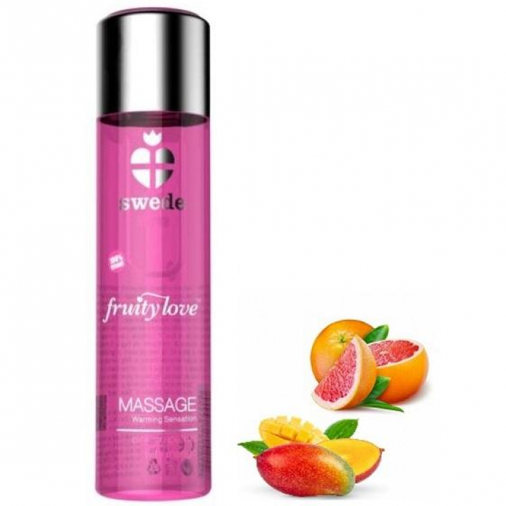 Óleo de Massagem Efeito Quente Swede Fruity Love - Toranja e Manga 60 ml