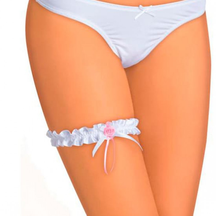 Liga Branca Com Flôr Rosa