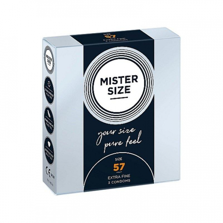 Preservativos Mister Size Pure Feel Extra Finos 57 MM - 3 uni