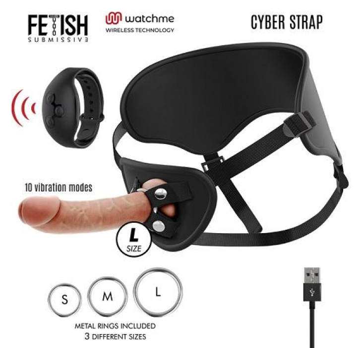 Strap On Fetish Submissive Cyber Strap com Controlo Remoto - L